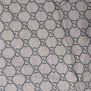 GG  monogram Cut Scrap Fabric Repair Replace Reuse Crafts brown cotton